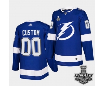 Adidas Lightning Custom Blue Home Authentic 2021 NHL Stanley Cup Final Patch Jersey