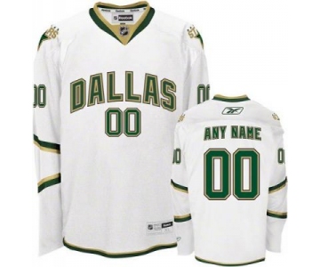 Customized Dallas Stars Jersey White Man Hockey