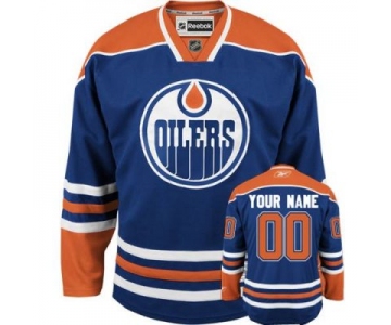 Customized Edmonton Oilers Jersey Light Blue Home Man Hockey