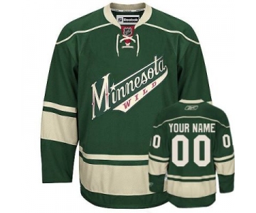 Customized Minnesota Wild Jersey M Green Third Man Hockey