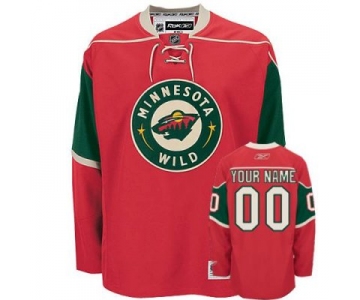 Customized Minnesota Wild Jersey M Red Home Man Hockey