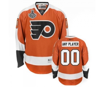 Customized Philadelphia Flyers Jersey Orange Home Man With Stanley Cup Finals Hockey