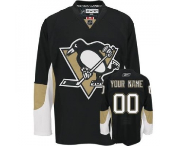 Customized Pittsburgh Penguins Jersey Black Home Man Hockey