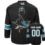 Customized San Jose Sharks Jersey Black Third Man Hockey