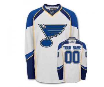 Customized St Louis Blues Jersey White Away Man Hockey