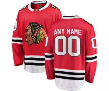 Men Chicago Blackhawks Customized Fanatics Branded Red Home Breakaway NHL Jersey