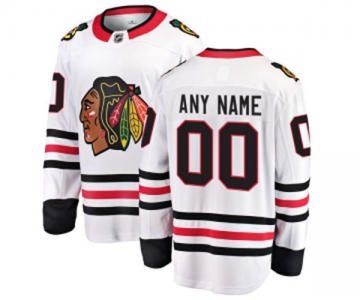 Men Chicago Blackhawks Customized Fanatics Branded White Away Breakaway NHL Jersey