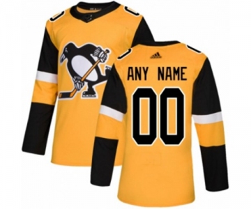 Men's Adidas Pittsburgh Penguins Customized Authentic Gold Alternate NHL Jersey