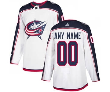 Men's Blue Jackets Personalized White Road Hockey Jersey