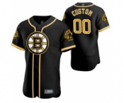 Men's Boston Bruins Custom 2020 Hockey x Baseball Crossover Edition Baseball Jersey Black