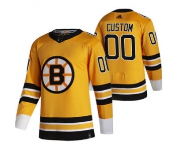 Men's Boston Bruins Custom Yellow 2020-21 Alternate Authentic Player Hockey Jersey