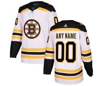 Men's Bruins Personalized White Road Hockey Jersey