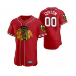 Men's Chicago Blackhawks Custom 2020 Hockey x Baseball Crossover Edition Baseball Jersey Red