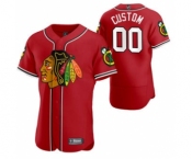 Men's Chicago Blackhawks Custom 2020 Hockey x Baseball Crossover Edition Baseball Jersey Red