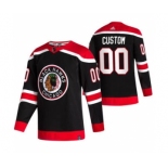 Men's Chicago Blackhawks Custom Black 2020-21 Reverse Retro Alternate Hockey Jersey