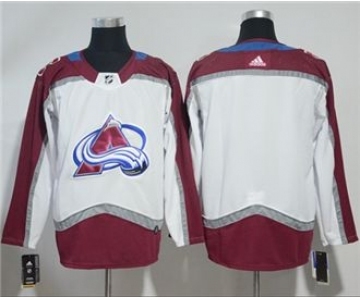 Men's Colorado Avalanche Customized White Road Stitched Hockey Jersey