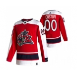 Men's Columbus Blue Jackets Custom Red 2020-21 Alternate Authentic Player Hockey