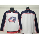 Men's Columbus Blue Jackets Customized White Road Stitched Hockey Jersey