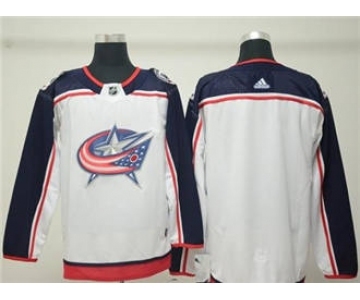 Men's Columbus Blue Jackets Customized White Road Stitched Hockey Jersey