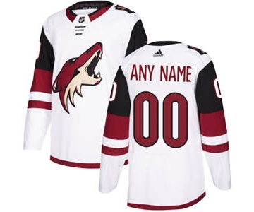 Men's Coyotes Personalized White Road Hockey Jersey