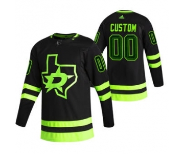 Men's Dallas Stars Custom Black 2020-21 Alternate Authentic Player Hockey Jersey