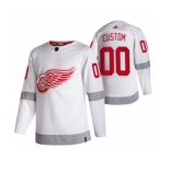 Men's Detroit Red Wings Custom White 2020-21 Reverse Retro Alternate Hockey Jersey