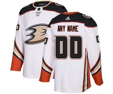 Men's Ducks Personalized White Road Hockey Jersey