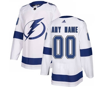 Men's Lightning Personalized White Road Hockey Jersey