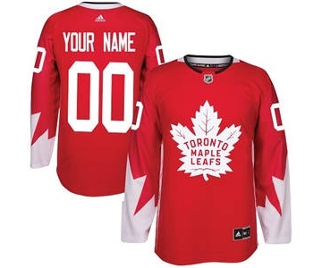 Men's Maple Leafs Personalized Red Alternate Hockey Jersey