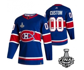 Men's Montreal Canadiens Active Player Custom 2021 Blue Stanley Cup Final Stitched Hockey Jersey