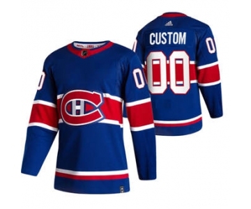 Men's Montreal Canadiens Custom Blue 2020-21 Reverse Retro Alternate Hockey Jersey