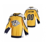 Men's Nashville Predators Custom Yellow 2020-21 Reverse Retro Alternate Hockey Jersey