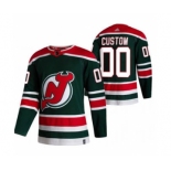 Men's New Jersey Devils Custom Green 2020-21 Reverse Retro Alternate Hockey Jersey