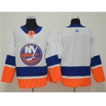 Men's New York Islanders Customized White Road Stitched Hockey Jersey