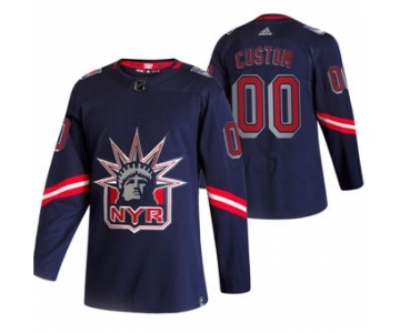 Men's New York Rangers Custom Navy 2020-21 Alternate Authentic Player Hockey Jersey