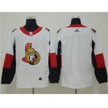 Men's Ottawa Senators Customized White Road Stitched Hockey Jersey