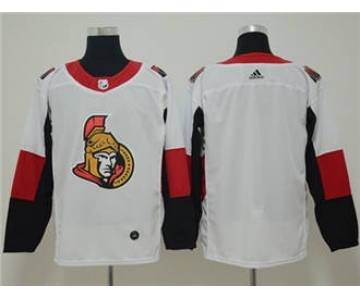 Men's Ottawa Senators Customized White Road Stitched Hockey Jersey