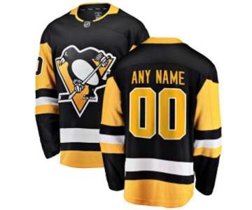 Men's Pittsburgh Penguins Customized Fanatics Branded Black Home Breakaway NHL Jersey