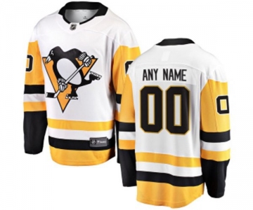 Men's Pittsburgh Penguins Customized Fanatics Branded White Away Breakaway NHL Jersey