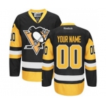 Men's Reebok Pittsburgh Penguins Customized Authentic Black-Gold Third NHL Jersey