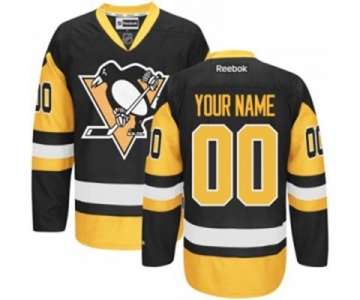 Men's Reebok Pittsburgh Penguins Customized Authentic Black-Gold Third NHL Jersey