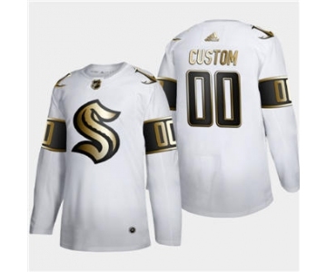 Men's Seattle Kraken Custom White Golden Edition Limited Stitched Hockey Jersey