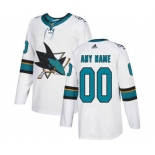 Men's Sharks Personalized White Road Hockey Jersey