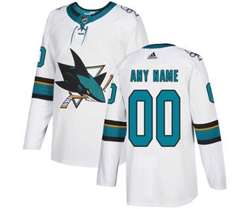 Men's Sharks Personalized White Road Hockey Jersey