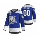 Men's Tampa Bay Lightning Active Player Custom 2021 Blue Stanley Cup Champions Reverse Retro Stitched Hockey Jersey