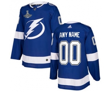 Men's Tampa Bay Lightning Active Player Custom 2021 Blue Stanley Cup Champions Stitched Hockey Jersey