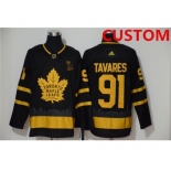 Men's Toronto Maple Leafs Custom Black Golden City Edition Stitched NHL Jersey