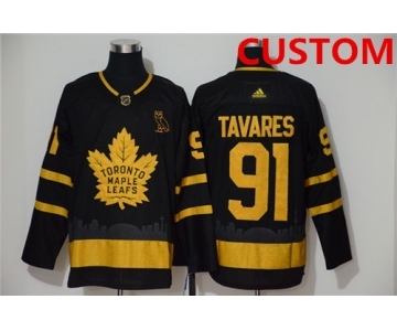 Men's Toronto Maple Leafs Custom Black Golden City Edition Stitched NHL Jersey