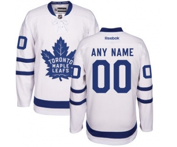 Men's Toronto Maple Leafs Reebok White Away Hockey Custom Jersey