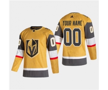 Men's Vegas Golden Knights Custom 2020-21 Authentic Player Alternate Stitched Hockey Jersey Gold